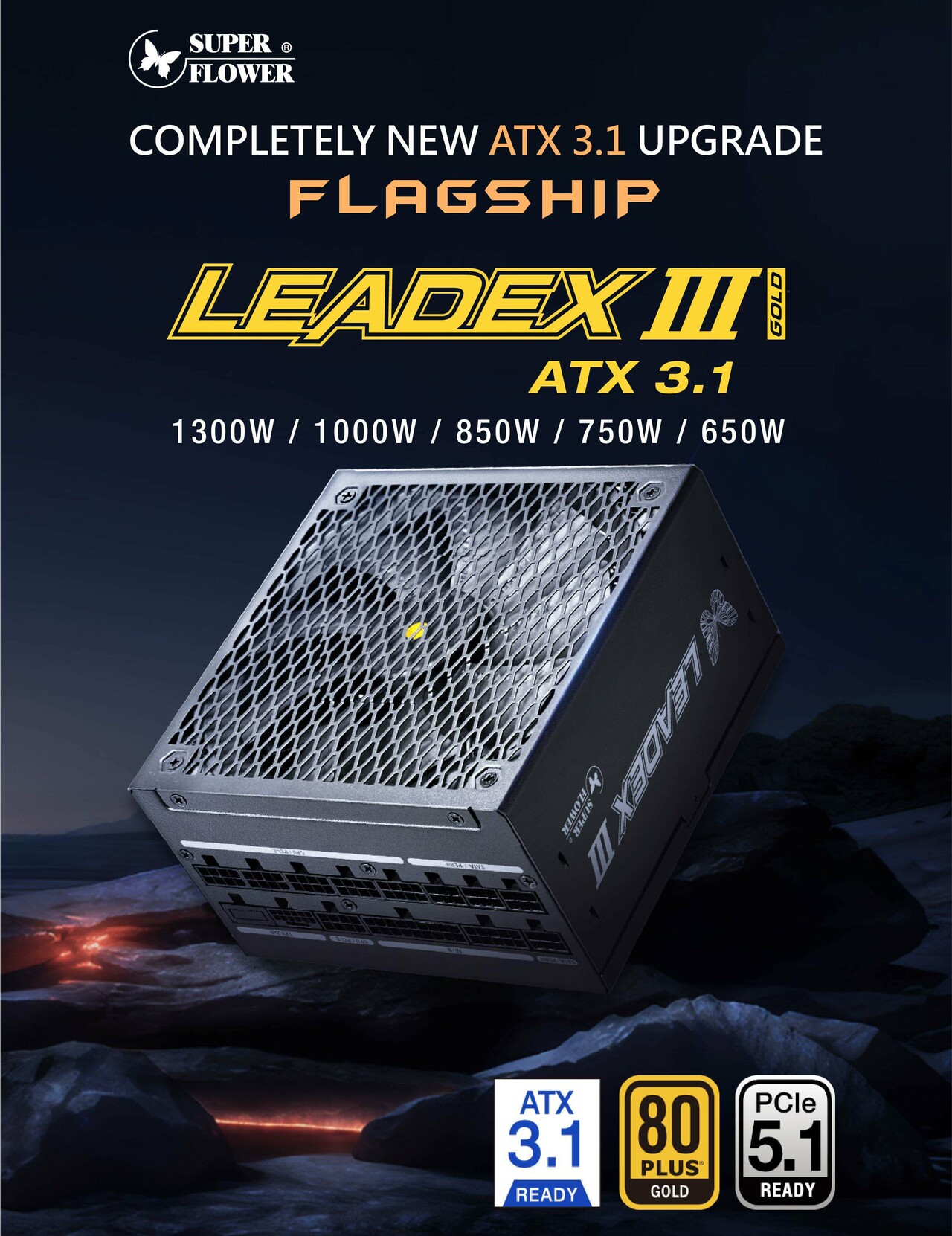 Nguồn máy tính SuperFlower Leadex III 850W ATX 3.1 80 Plus Gold SF-850F14GE-GL