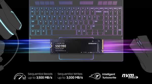 SSD Samsung 980 500GB PCIe NVMe V-NAND M.2 2280 MZ-V8V500BW
