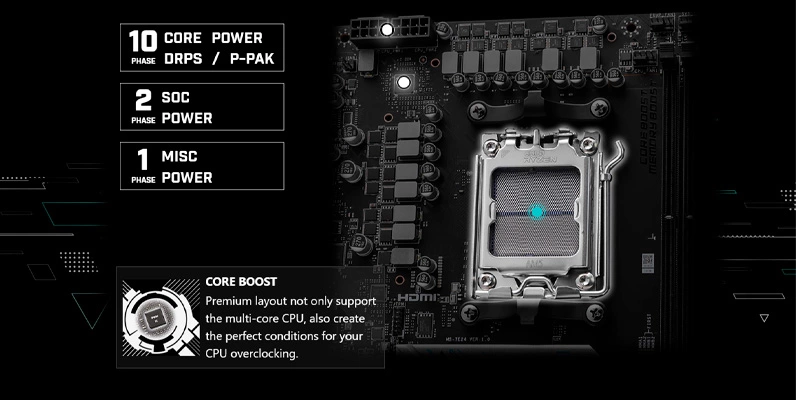 Bo mạch chủ MSI B650M GAMING PLUS WIFI Hiệu năng mạnh mẽ