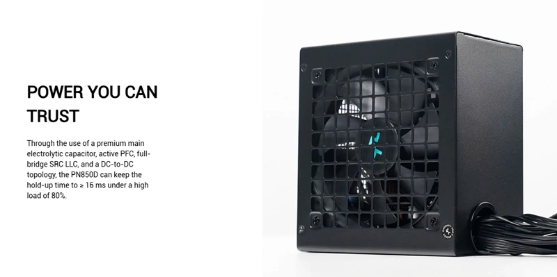 Nguồn máy tính Deepcool PN850D PCIE5 850W 80 Plus Gold R-PN850D-FC0B-EU