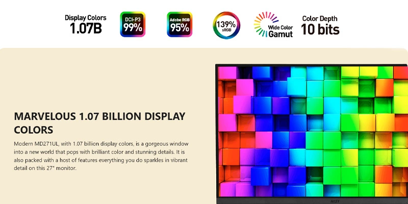 Không gian màu rộng, tái hiện màu sắc chân thực Không gian màu rộng, tái hiện màu sắc chân thực