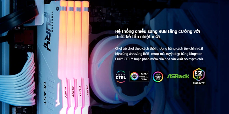 RAM PC Kingston Fury Beast RGB 64GB 6400MHz DDR5 (2x32GB) KF564C32BBAK2-64 RAM PC Kingston Fury Beast RGB 64GB 6400MHz DDR5 (2x32GB) KF564C32BBAK2-64