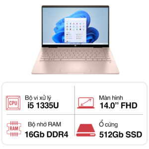 Laptop HP Pavilion x360 14-ek1049TU 80R27PA (i5 1335U/ 16GB/ 512GB SSD/14 inch FHD Touch/Win11/ Gold/ Vỏ nhôm/ Pen)