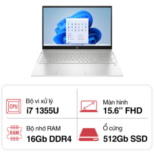 Laptop HP Pavilion 15-eg3112TU 8U6L9PA (i7 1355U/ 16GB/ 512GB SSD/15.6 inch FHD/Win11/ Silver/ Vỏ nhôm)