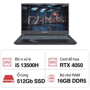Laptop Gigabyte Gaming G5 MF5 52VN353SH (i5 13500H/ 16GB/ 512GB SSD/ RTX 4050 6GB/ 15.6 inch FHD/ 144Hz/ Win11/ Black/ 2Y)