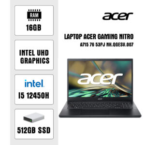 Laptop Acer Aspire A715 76 53PJ NH.QGESV.007 (i5 12450H/ 16GB/ 512GB SSD/15.6 inch FHD/Win11/ Black/1Y)