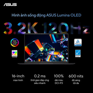 Laptop Asus Vivobook S16 OLED S5606MA-MX051W (Ultra 7 155H/ 16GB/ 512GB SSD/ 16 inch 3.2K/ 120Hz/ Win11/ Blue/ Vỏ nhôm)