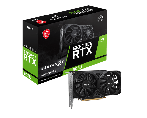 VGA MSI GeForce RTX 3050 VENTUS 2X 6G OC GDDR6 RTX-3050-VENTUS-2X-6G-OC