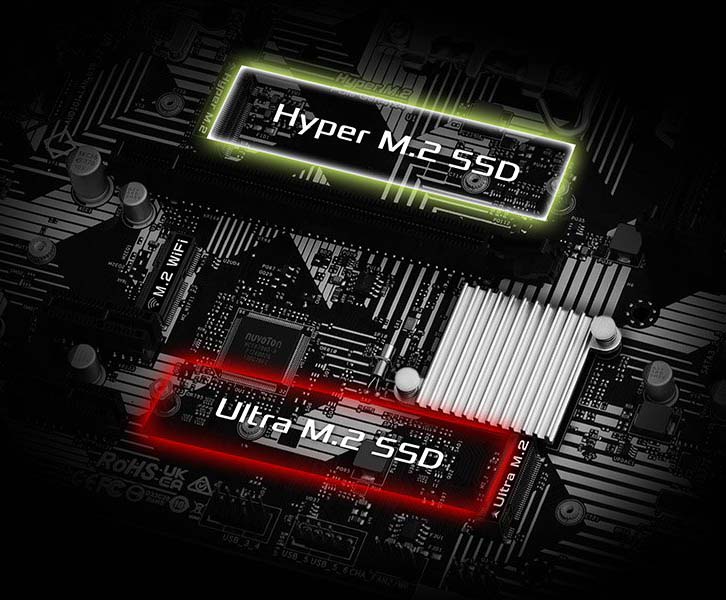 Hỗ trợ M.2 PCIe 4.0 (Lên đến 64Gbps) Hỗ trợ M.2 PCIe 4.0 (Lên đến 64Gbps)