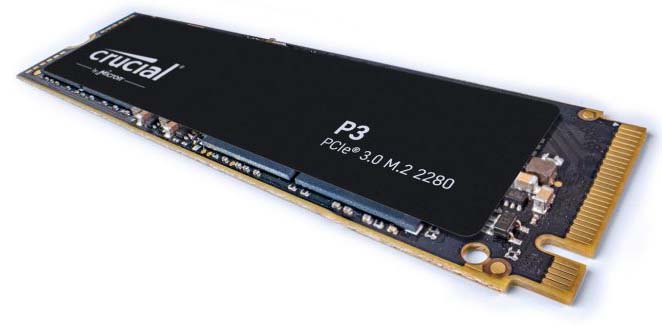 SSD Crucial P3 500GB NVMe 3D-NAND M.2 PCIe Gen3 x4 CT500P3SSD8