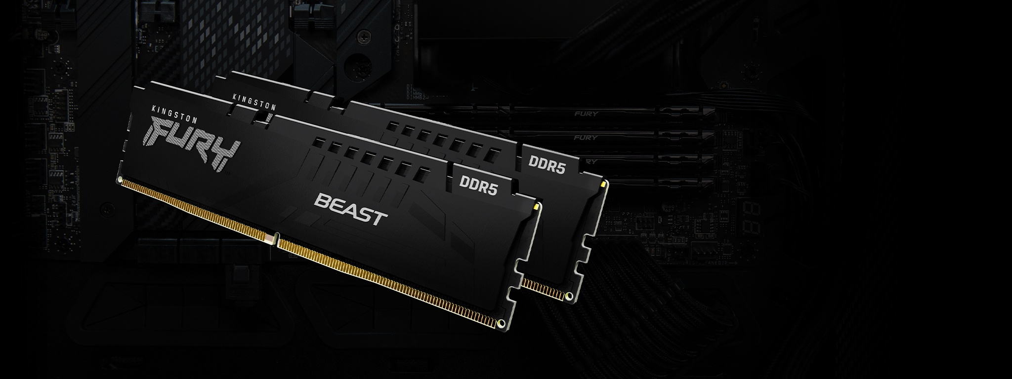 Ram PC Kingston Fury Beast Black 32GB 6000MHz DDR5 (2x16GB) KF560C40BBK2-32
