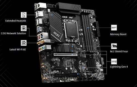 Mainboard PC MSI PRO B760M-A WIFI DDR4 Mainboard PC MSI PRO B760M-A WIFI DDR4