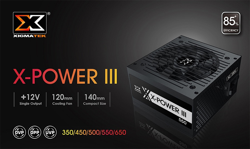 Nguồn máy tính XIGMATEK X-POWER III X-550 500W 85% Efficiency EN45983 Nguồn máy tính XIGMATEK X-POWER III X-550 500W 85% Efficiency EN45983