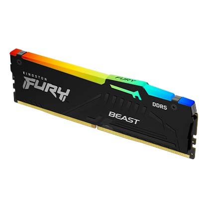 Ram PC Kingston Fury Beast RGB 64GB 5600MHz DDR5 (2x32GB) KF556C40BBAK2-64