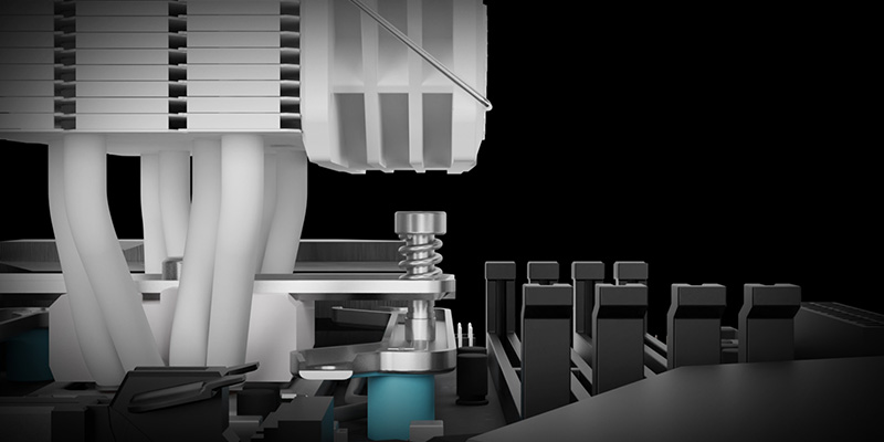 Tản nhiệt khí Gamdias BOREAS E2-410 White không cấn RAM, tối ưu không gian