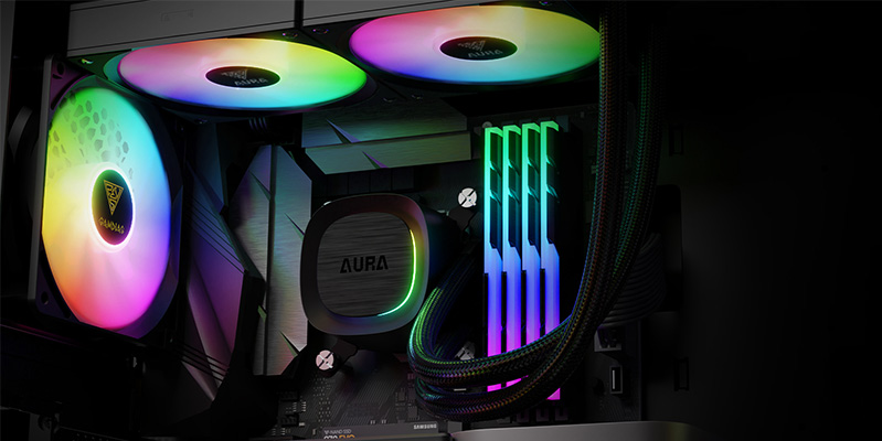 Tản nhiệt nước AIO Gamdias AURA GL240 v2 ARGB Black có thiết kế thanh lịch Tản nhiệt nước AIO Gamdias AURA GL240 v2 ARGB Black có thiết kế thanh lịch