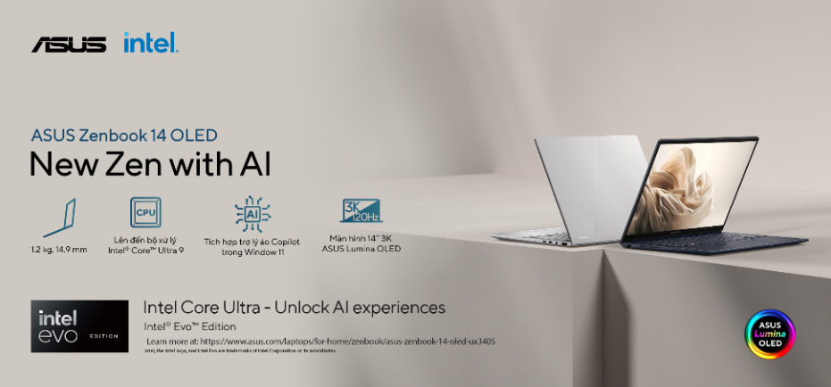Laptop Asus Zenbook 14 OLED UX3405MA