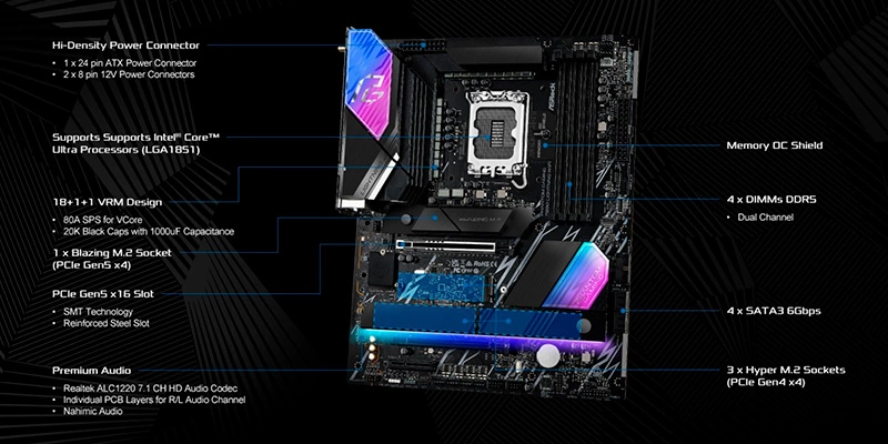 Mainboard PC ASRock Z890 LIGHTNING WIFI Mainboard PC ASRock Z890 LIGHTNING WIFI