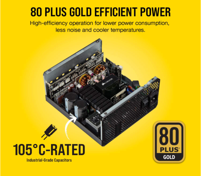Nguồn máy tính Corsair RM750e PCIE5 750W 80 Plus Gold CP-9020262-NA