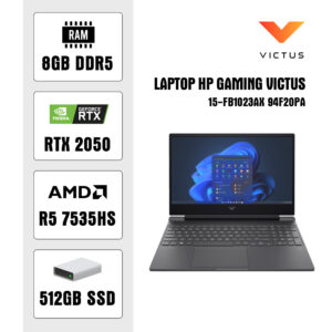 Laptop HP Gaming Victus 15-fb1023AX 94F20PA (R5 7535HS/ 8GB/ 512GB SSD/ RTX 2050 4GB/ 15.6 inch FHD/ 144Hz/ Win11/ Silver)