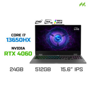 Laptop Gaming Lenovo LOQ 15IRX9 83DV00UFVN (i7-13650HX, RTX 4060 8GB, RAM 24GB DDR5, SSD 512GB, 15.6 Inch FHD IPS 144Hz 100% sRGB, Win 11)