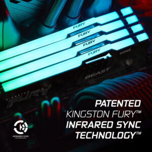 RAM PC Kingston Fury Beast RGB 32GB 6000MHz DDR5 (2x16GB) KF560C36BBE2AK2-32