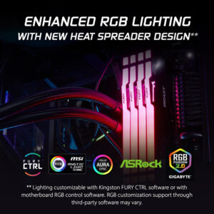 RAM PC Kingston Fury Beast RGB 32GB 6000MHz DDR5 (2x16GB) KF560C36BBE2AK2-32