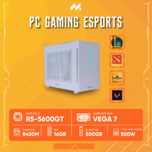 PC Gaming Esports R5 MINI (Ryzen 5 5600GT, Radeon Graphics, Ram 16GB, SSD 500GB, 500W, Win 11)