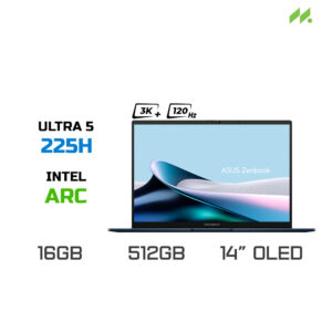 Laptop Asus Zenbook 14 UX3405CA-PZ187WS (Ultra 5 225H, Arc Graphics, Ram 16GB LPDDR5X, SSD 512GB, 14 Inch OLED 3K 120Hz, Win/OFFICE2024)