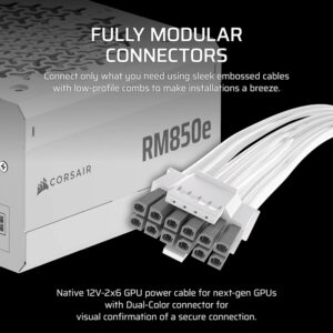 Nguồn máy tính Corsair RM850e White ATX 3.1 850W Cybenetics Gold CP-9020293-NA