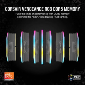 Ram PC Corsair Vengeance RGB 64GB 6000MHz DDR5 (2x32GB) CMH64GX5M2B6000Z40