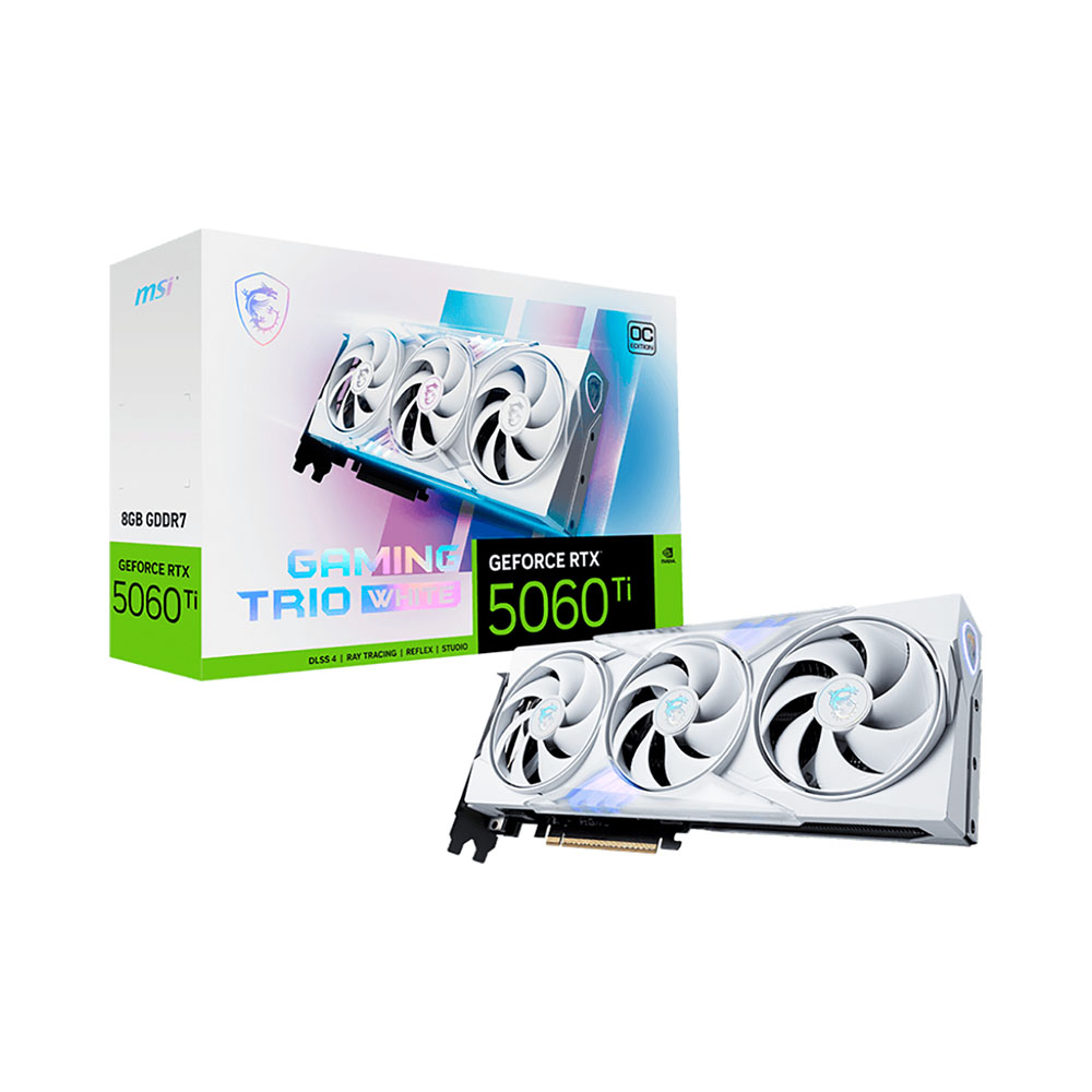VGA MSI GeForce RTX 5060 Ti GAMING TRIO OC WHITE 8GB GDDR7
