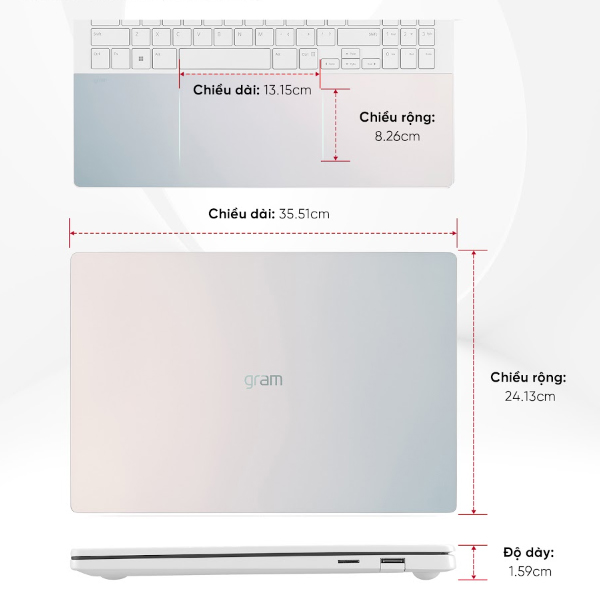 Laptop LG Gram Style 16Z90RS-G.AH54A5 (i5 1340P/ 16GB/ 512GB SSD/ 16 inch WQHD/ 120Hz/ Win11/ White)