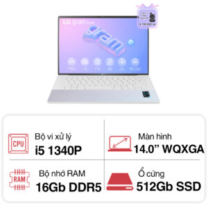 Laptop LG Gram Style 14Z90RS-G.AH54A5 (i5 1340P/ 16GB/ 512GB SSD/ 14 inch WQXGA/ Win11/ White)