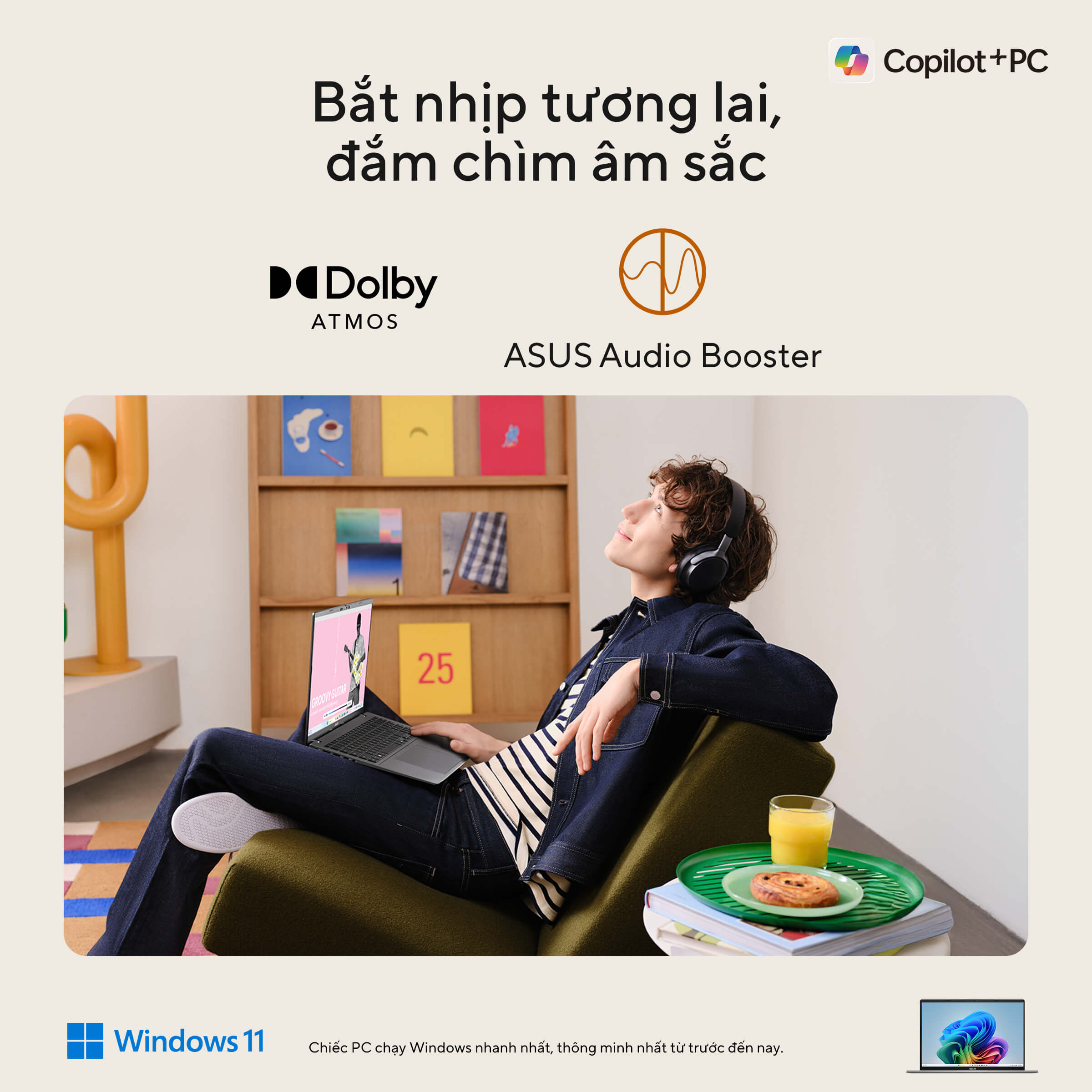 60526_12 Laptop Asus Vivobook S14 M3407KA-SF034WS (AI 5 330/ 16GB/ 512GB SSD/ 14 inch WUXGA/ 60HZ/ Win 11/ Office/ Silver/ Vỏ nhôm)