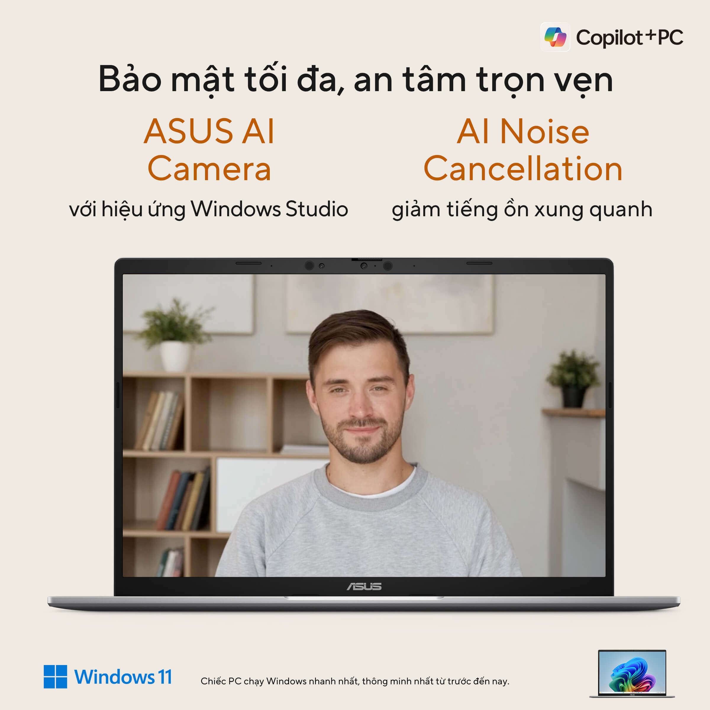 60526_6 Laptop Asus Vivobook S14 M3407KA-SF034WS (AI 5 330/ 16GB/ 512GB SSD/ 14 inch WUXGA/ 60HZ/ Win 11/ Office/ Silver/ Vỏ nhôm)