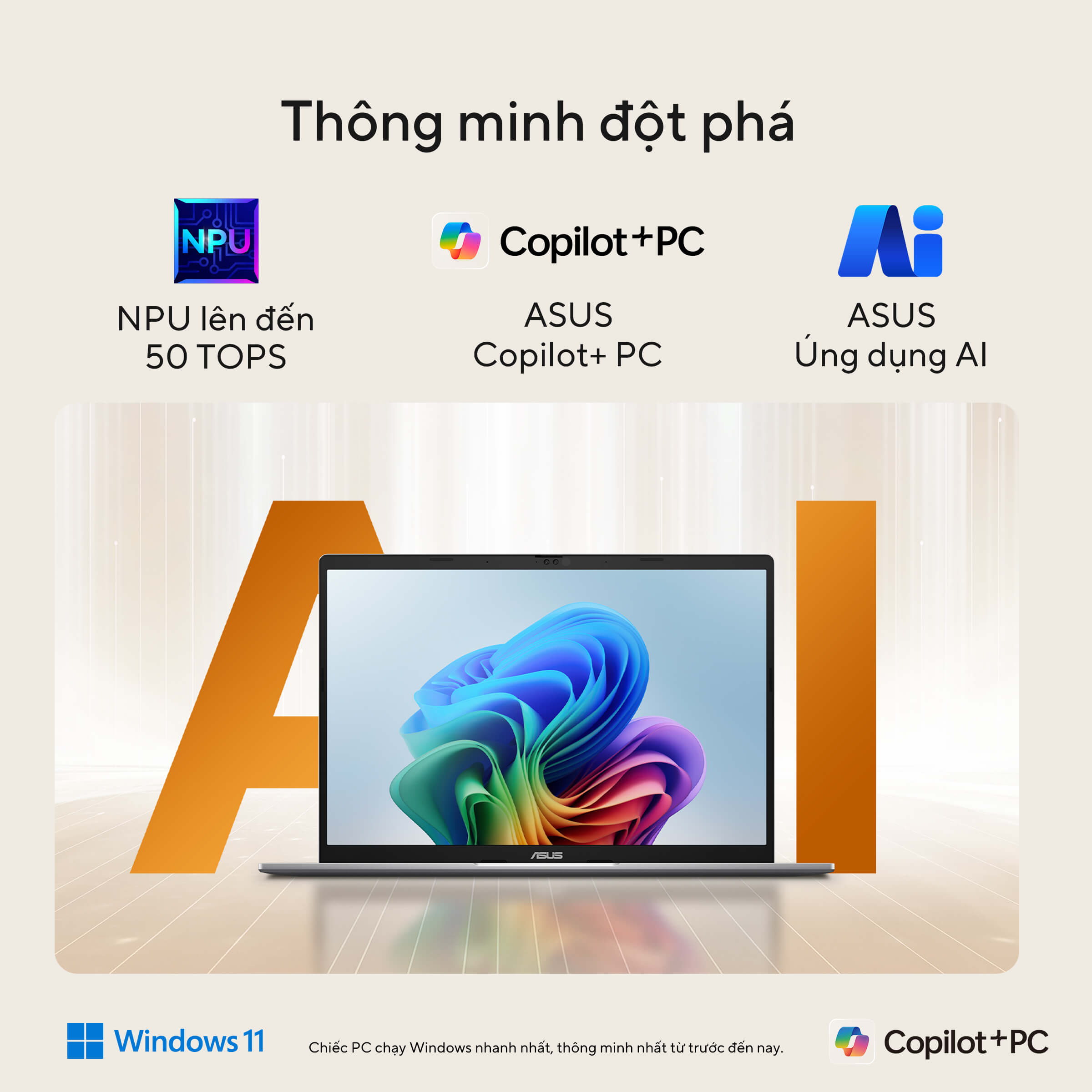 60526_7 Laptop Asus Vivobook S14 M3407KA-SF034WS (AI 5 330/ 16GB/ 512GB SSD/ 14 inch WUXGA/ 60HZ/ Win 11/ Office/ Silver/ Vỏ nhôm)