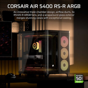Case máy tính Corsair AIR 5400 RS-R ARGB Triple Chamber Black CC-9011318-WW