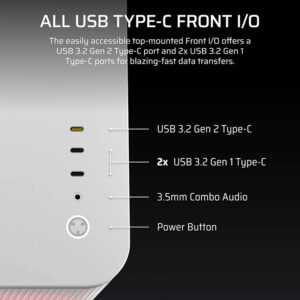 Case máy tính Corsair AIR 5400 RS-R ARGB Triple Chamber White CC-9011319-WW