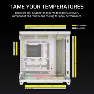 Case máy tính Corsair AIR 5400 RS-R ARGB Triple Chamber White CC-9011319-WW