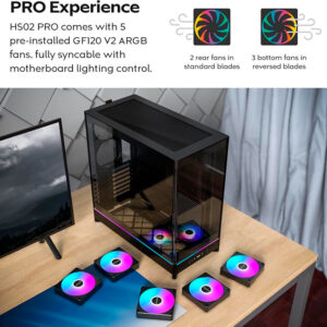 Case máy tính Montech HS02 PRO ARGB Black CAHS02PRBLMT