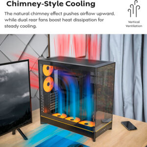 Case máy tính Montech HS02 PRO ARGB Black CAHS02PRBLMT