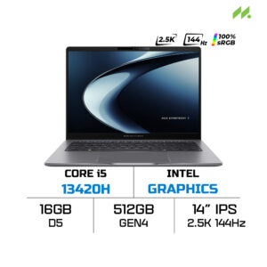 Laptop Asus ExpertBook P3 P3405CVA-NZ0027W (i5-13420H, UHD Graphics, RAM 16GB DDR5, SSD 512GB, 14 Inch IPS WQXGA 144Hz 100% sRGB)