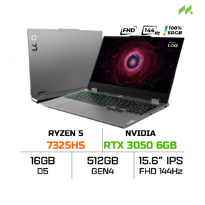 Laptop Lenovo LOQ 15ARP9 83JC00LVVN (R5-7325HS, RTX 3050 6GB, RAM 16GB DDR5, SSD 512GB, 15.6 Inch IPS FHD 144Hz 100% sRGB)