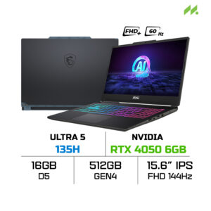 Laptop MSI Cyborg 15 A1VEK-245VN (Ultra 5 135H, RTX 4050 6GB, RAM 16GB D5, SSD 512GB, 15.6 Inch FHD IPS 144Hz)