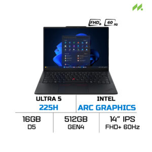 Laptop Lenovo ThinkPad E14 Gen 7 21SX002NVA (Ultra 5 225H, Arc Graphics, RAM 16GB DDR5, SSD 512GB, 14 Inch IPS WUXGA 60Hz, NoOS)