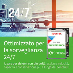 HDD Toshiba S300 Pro Surveillance 10TB 3.5 inch SATA III 512MB Cache 7200RPM HDWTA1AUZSVA