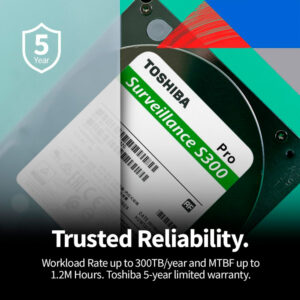 HDD Toshiba S300 Pro Surveillance 8TB 3.5 inch SATA III 512MB Cache 7200RPM HDWTA80UZSVA