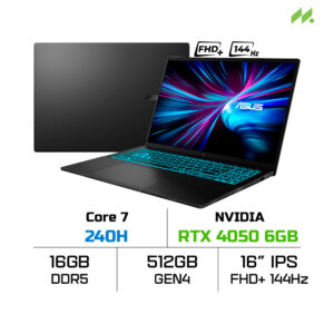 Laptop ASUS Gaming V16 V3607VU-RP216W (Core 7 240H, RTX 4050 6GB, Ram 16GB DDR5, SSD 512GB, 16 Inch IPS WUXGA 144Hz)