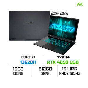 Laptop Gigabyte A16 GA6H CMHI2MY893SH (i7-13620H, RTX 4050 6GB, RAM 16GB DDR5, SSD 512GB, 16 Inch FHD+ 165Hz, Win 11)